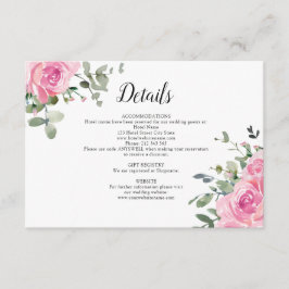 Dusty Pink Roses Eukalyptus Wedding Details Begleitkarte