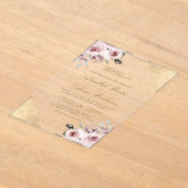 Dusty Pink Roses Gold Lace Muslim Wedding Acryleinladungen (Ablage )