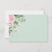 Dusty Pink Roses Greenery Forest Wedding RSVP Card Karte (Rückseite)