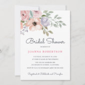 Dusty Pink Roses Mitsommer Brautparty Einladung (Vorderseite)