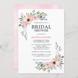Dusty Pink Roses Mitsommer Brautparty Einladung