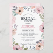 Dusty Pink Roses Mitsommer Brautparty Einladung (Vorne/Hinten)