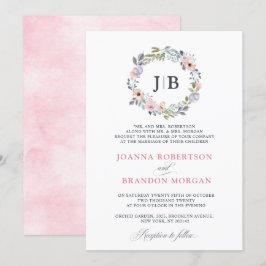 Dusty Pink Roses Mittelsommer Blumenhochzeit Einladung