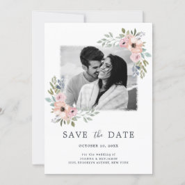 Dusty Pink Roses Mittelsommer Floral Save the Date