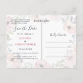 Dusty Pink Roses Mittelsommer Floral Save the Date Ankündigungspostkarte (Rückseite)