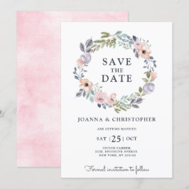 Dusty Pink Roses Mittelsommer Floral Save the Date Einladung