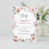 Dusty Pink Roses Mittsommer Blumenblüte RSVP Karte (Stehend Vorderseite)