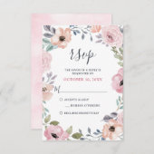 Dusty Pink Roses Mittsommer Blumenblüte RSVP Karte (Vorne/Hinten)
