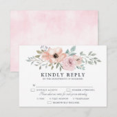Dusty Pink Roses Mittsommer Blumenblüte RSVP Karte (Vorne/Hinten)