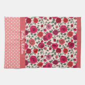 Dusty Pink Roses Personalisiert Geschirrtuch (Horizontal)