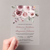 Dusty Pink Roses Wedding Acryleinladungen (Insitu (Handheld))