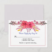 Dusty Pink RSVP Card denken Karte (Vorne/Hinten)