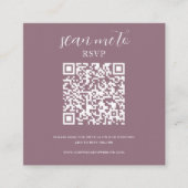 Dusty Pink | RSVP QR Code für Hochzeiten Begleitkarte (Vorderseite)