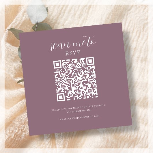 Dusty Pink | RSVP QR Code für Hochzeiten Begleitkarte