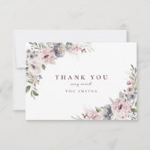 Dusty pink rustic boho floral danke Ihnen (Vorderseite)