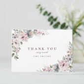 Dusty pink rustic boho floral danke Ihnen (Stehend Vorderseite)