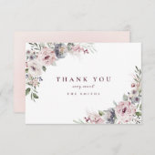 Dusty pink rustic boho floral danke Ihnen (Vorne/Hinten)