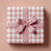 Dusty Pink Rustic Gingham Geschenkpapier