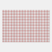 Dusty Pink Rustic Gingham Geschenkpapier Set (Vorderseite 3)