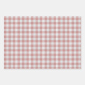 Dusty Pink Rustic Gingham Geschenkpapier Set (Vorderseite)