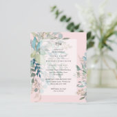 Dusty Pink Sage Hochzeit Zeremonie und Empfang Inv (Stehend Vorderseite)