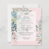 Dusty Pink Sage Hochzeit Zeremonie und Empfang Inv (Vorderseite)