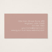 Dusty Pink Schwarze Abstrakte Monogramm Visitenkar (Rückseite)