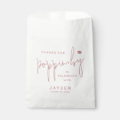 Dusty Pink Script Danke für Popping durch Abschlus Geschenktütchen (Vorderseite)