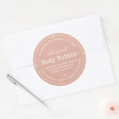 Dusty Pink Script Handmade Body Butter Label Runder Aufkleber (Umschlag)