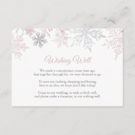 Dusty Pink & Silver Snowflake Hochzeit wünschend g Begleitkarte