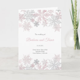 Dusty Pink & Silver Snowflakes Winterhochzeit Programm