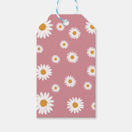 Dusty Pink Simple Daisy Gift Tag Geschenkanhänger