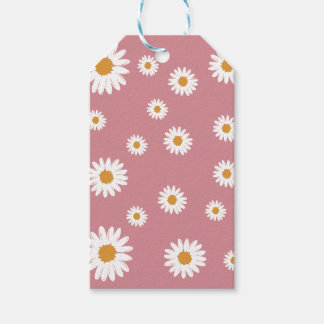 Dusty Pink Simple Daisy Gift Tag Geschenkanhänger