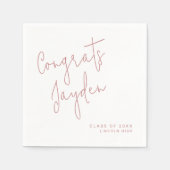 Dusty Pink Simple Modern Script Congrads Graduate Serviette (Vorderseite)