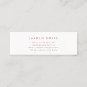 Dusty Pink Simple Modern Script Graduate Name Card Telefonnummerkarte (Rückseite)