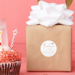 Dusty Pink Simple Modern Script Graduate vielen Da Runder Aufkleber