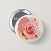Dusty Pink Single Rose Button (Vorne & Hinten)