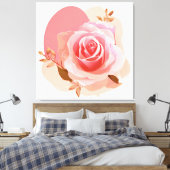 Dusty Pink Single Rose Leinwanddruck (Insitu (Schlafzimmer))