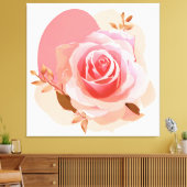 Dusty Pink Single Rose Leinwanddruck (Insitu (Wohnzimmer))