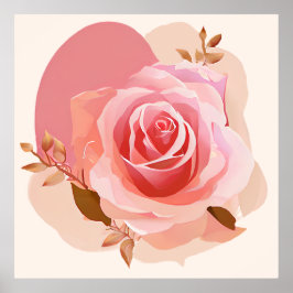 Dusty Pink Single Rose Poster