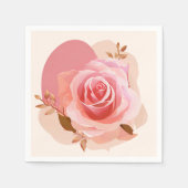 Dusty Pink Single Rose Serviette (Vorderseite)
