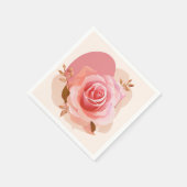 Dusty Pink Single Rose Serviette (Ecke)