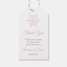 Dusty Pink Snowflakes Winter Wedding Danke