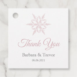 Dusty Pink Snowflakes Winter Wedding Danke Geschenkanhänger