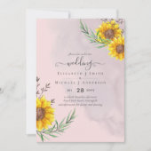 Dusty Pink Sonnenblumen Rustic Boho Wedding (Vorderseite)