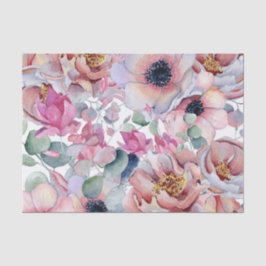 Dusty Pink Spring Floral Tissue Paper Seidenpapier