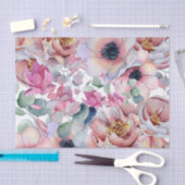 Dusty Pink Spring Floral Tissue Paper Seidenpapier (Handwerk)