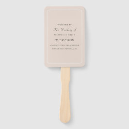 Dusty Pink Square Wedding Program Fans Fächer