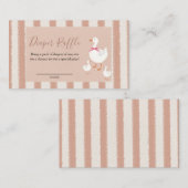 Dusty Pink Striped Little Gänse Baby Diaper Raffel Begleitkarte (Vorne/Hinten)