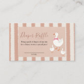 Dusty Pink Striped Little Gänse Baby Diaper Raffel Begleitkarte (Vorderseite)